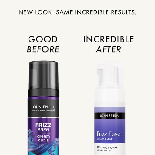 John Frieda Frizz Ease Dream Curls Air Dry Waves Styling Foam for Defined Bouncy Curls | Curl Enhancing Technology | Rosehip Oil | Curls without heat | Airdry foam | Lightweight and Non-Sticky | Frizz Free Curls and Waves (150 mL)