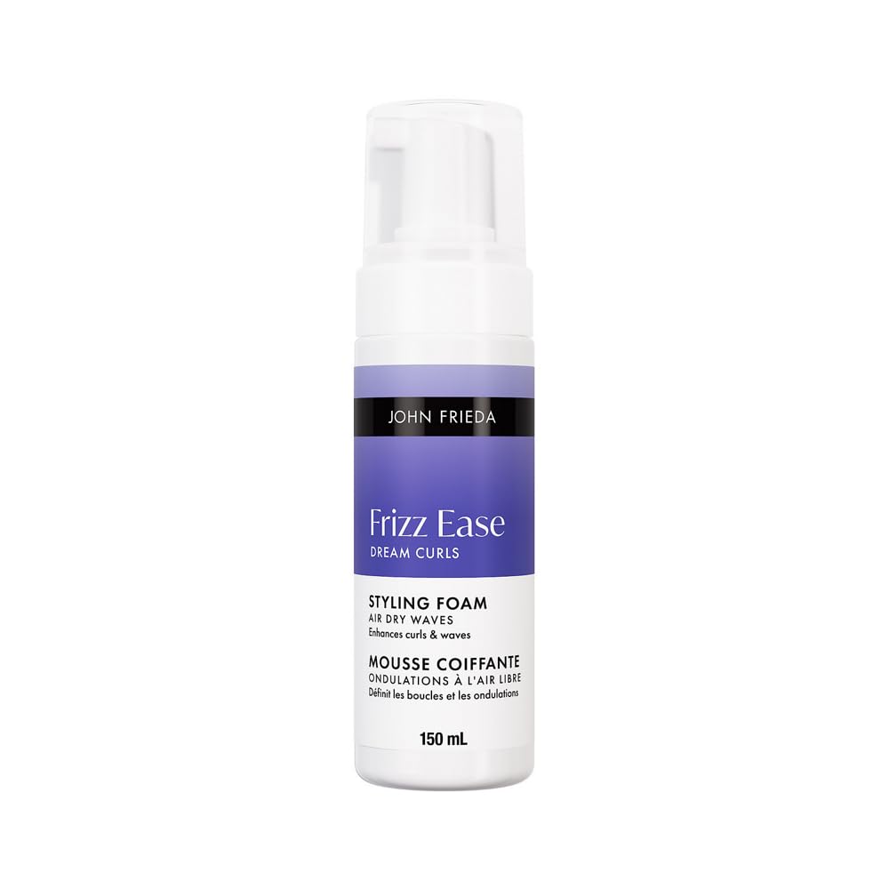 John Frieda Frizz Ease Dream Curls Air Dry Waves Styling Foam for Defined Bouncy Curls | Curl Enhancing Technology | Rosehip Oil | Curls without heat | Airdry foam | Lightweight and Non-Sticky | Frizz Free Curls and Waves (150 mL)