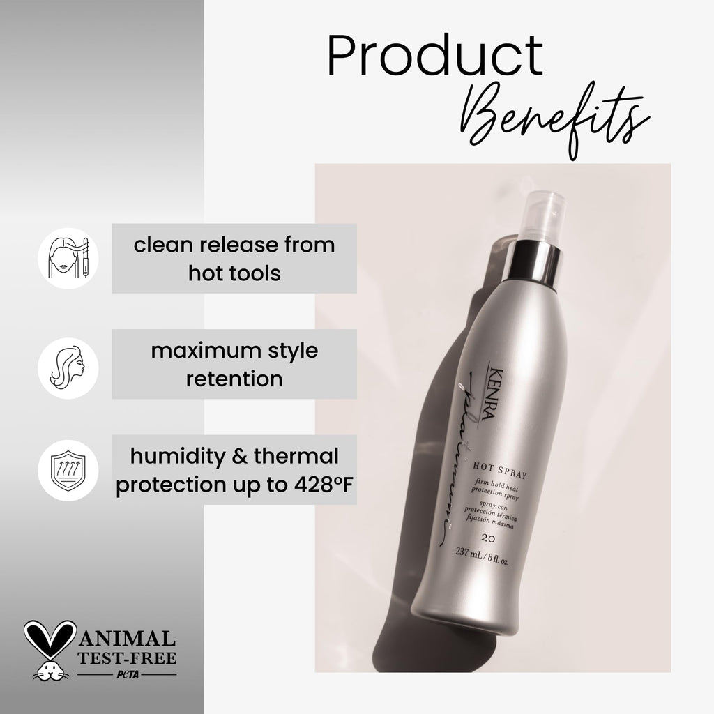 Kenra Platinum Hot Spray 20 | Heat Protection Styler | All Hair Types | Brunettes