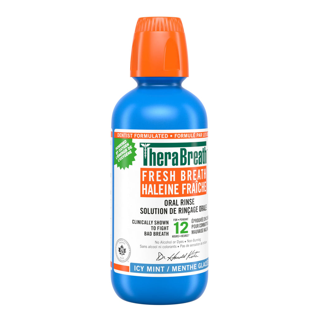 Set of 10 TheraBreath Fresh Breath Oral Rinse - Icy Mint | Fights Bad Breath | Certified Vegan, Gluten-Free, & Kosher | 473ml