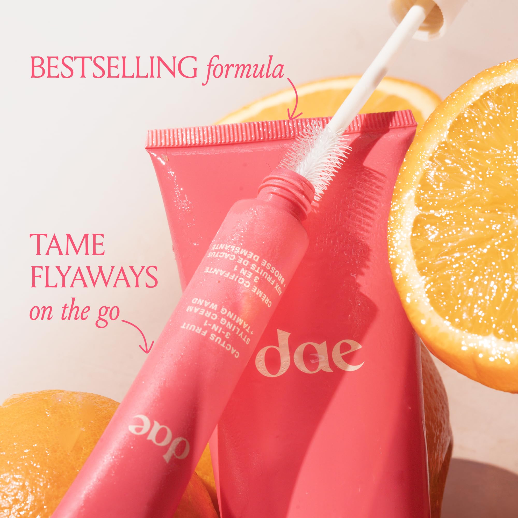 DAE Hair Cactus Fruit 3-In-1 Styling Cream & Taming Wand - Tame Flyaways, Smooth Frizz, Style Edges (0.6 oz.)