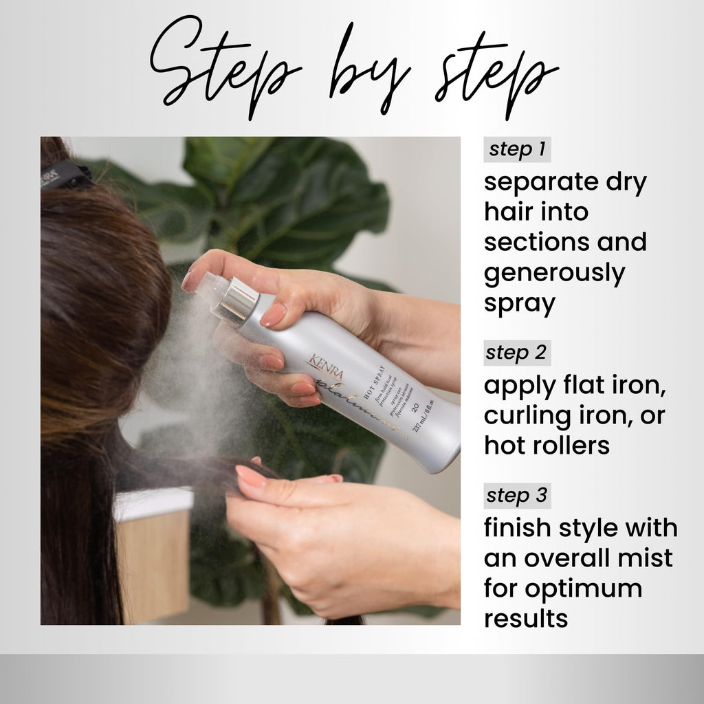 Kenra Platinum Hot Spray 20 | Heat Protection Styler | All Hair Types | Brunettes