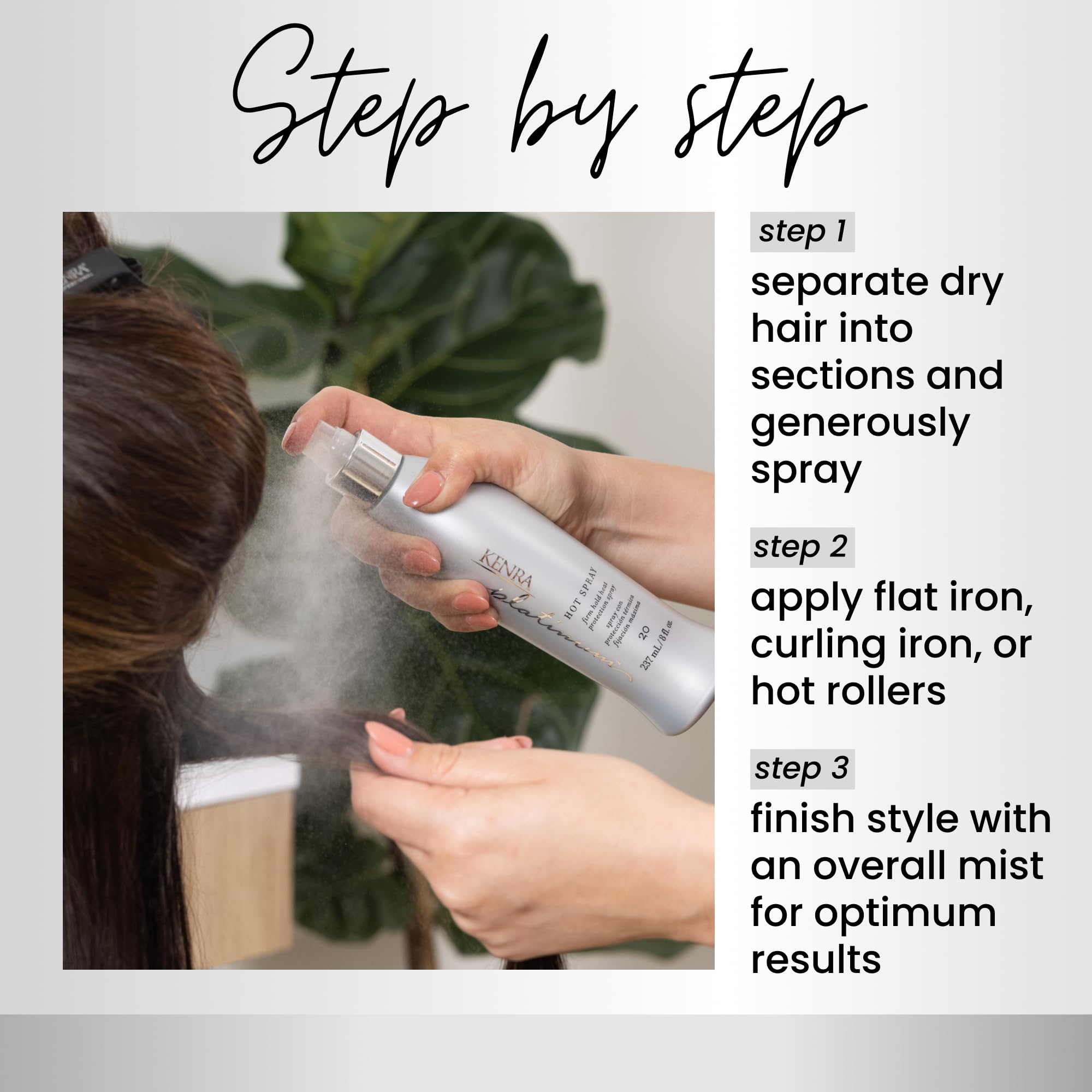 Kenra Platinum Hot Spray 20 | Heat Protection Styler | All Hair Types | Brunettes