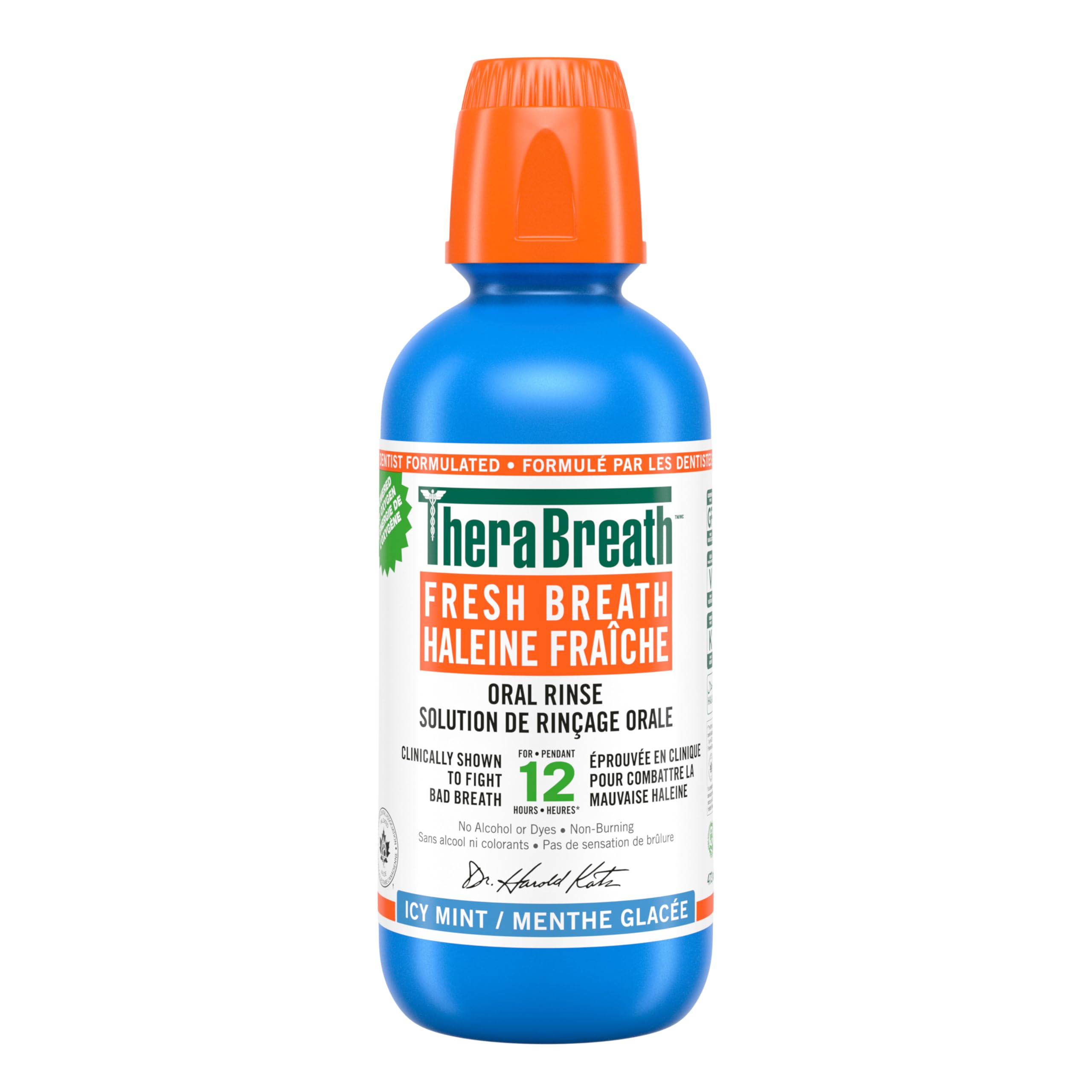 Set of 10 TheraBreath Fresh Breath Oral Rinse - Icy Mint | Fights Bad Breath | Certified Vegan, Gluten-Free, & Kosher | 473ml