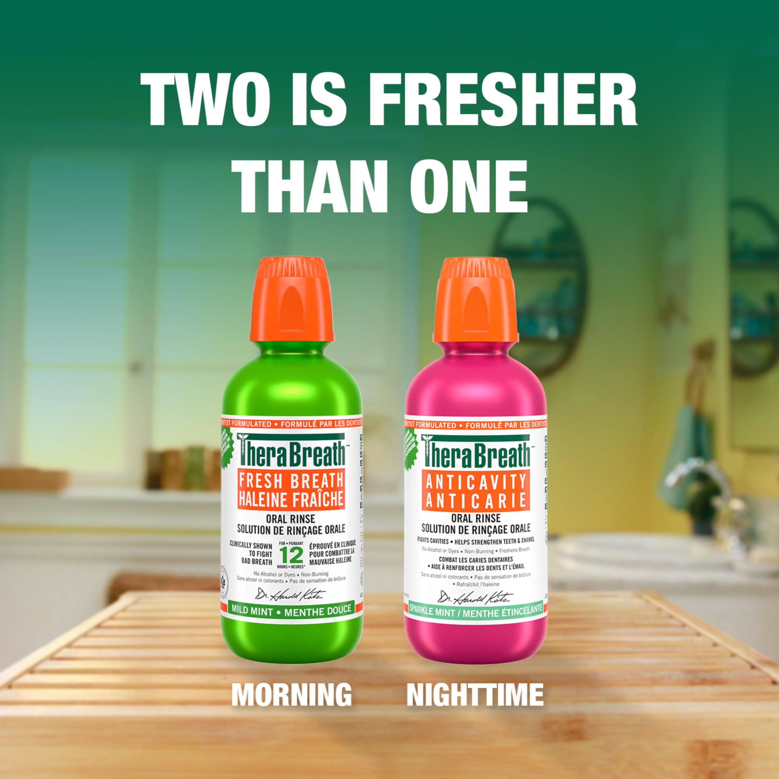 Set of 10 TheraBreath Fresh Breath Oral Rinse - Icy Mint | Fights Bad Breath | Certified Vegan, Gluten-Free, & Kosher | 473ml