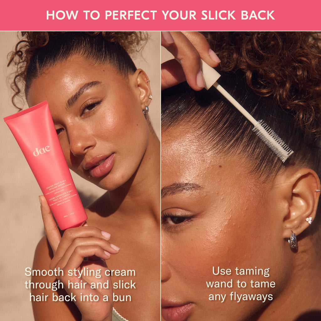 DAE Hair Cactus Fruit 3-In-1 Styling Cream & Taming Wand - Tame Flyaways, Smooth Frizz, Style Edges (0.6 oz.)